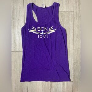 Bon Jovi The Circle Tour 2010 Racerback Tank Top Purple Size Large